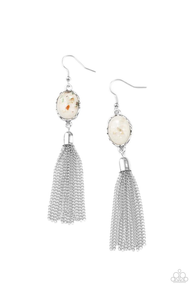 ​Oceanic Opalescence - White - Paparazzi Earring Image