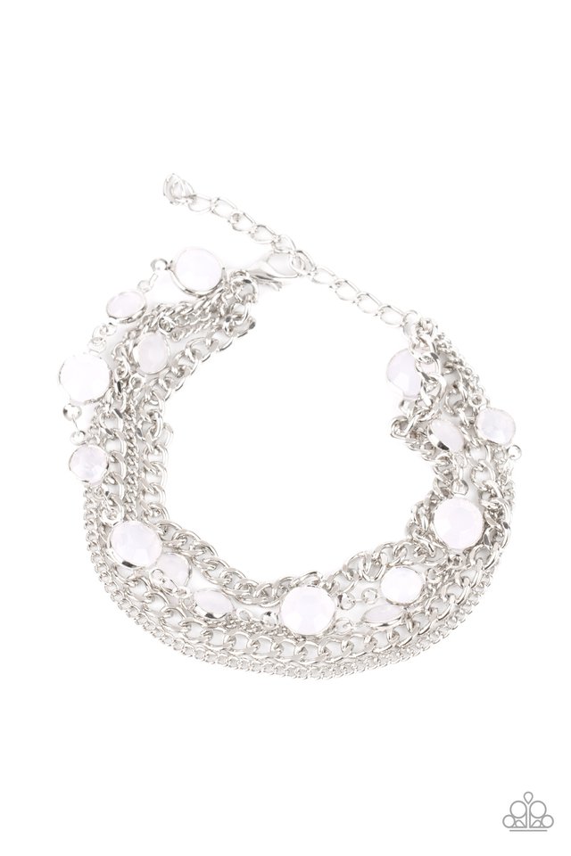 Glossy Goddess - White - Paparazzi Bracelet Image