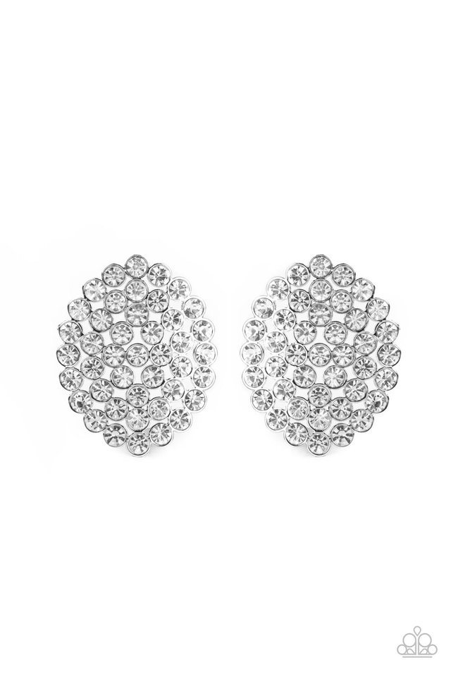 ​Drama School Dropout - White - Paparazzi Earring Image