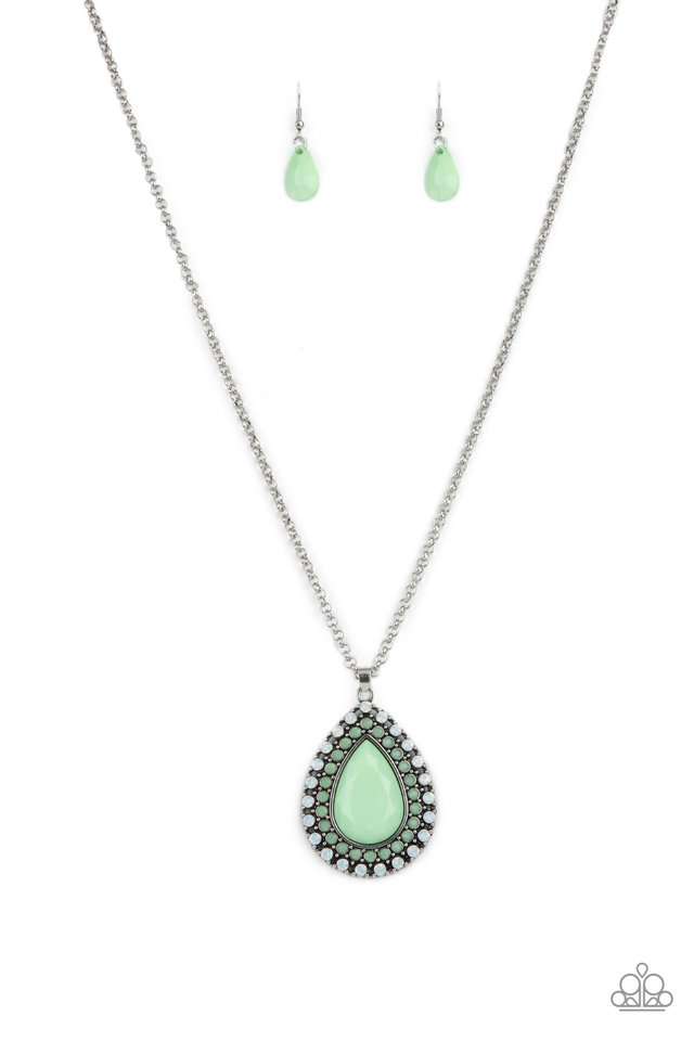 ​DROPLET Like Its Hot - Green - Paparazzi Necklace Image