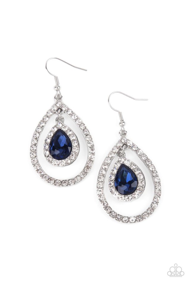 Blushing Bride - Blue - Paparazzi Earring Image