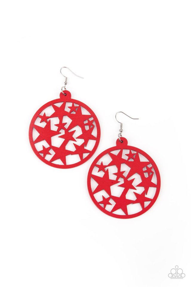 ​Cosmic Paradise - Red - Paparazzi Earring Image