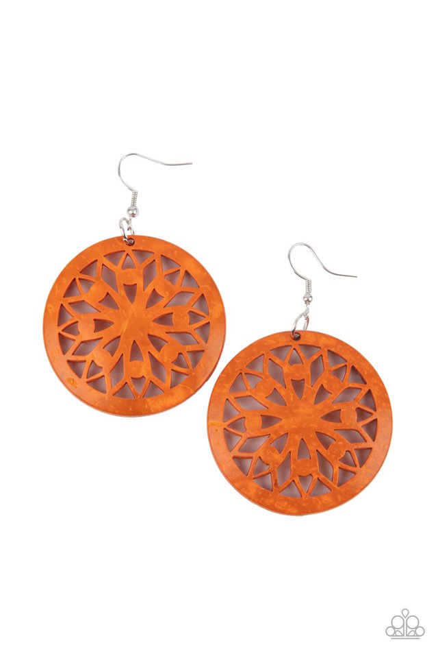 ​Ocean Canopy - Orange - Paparazzi Earring Image