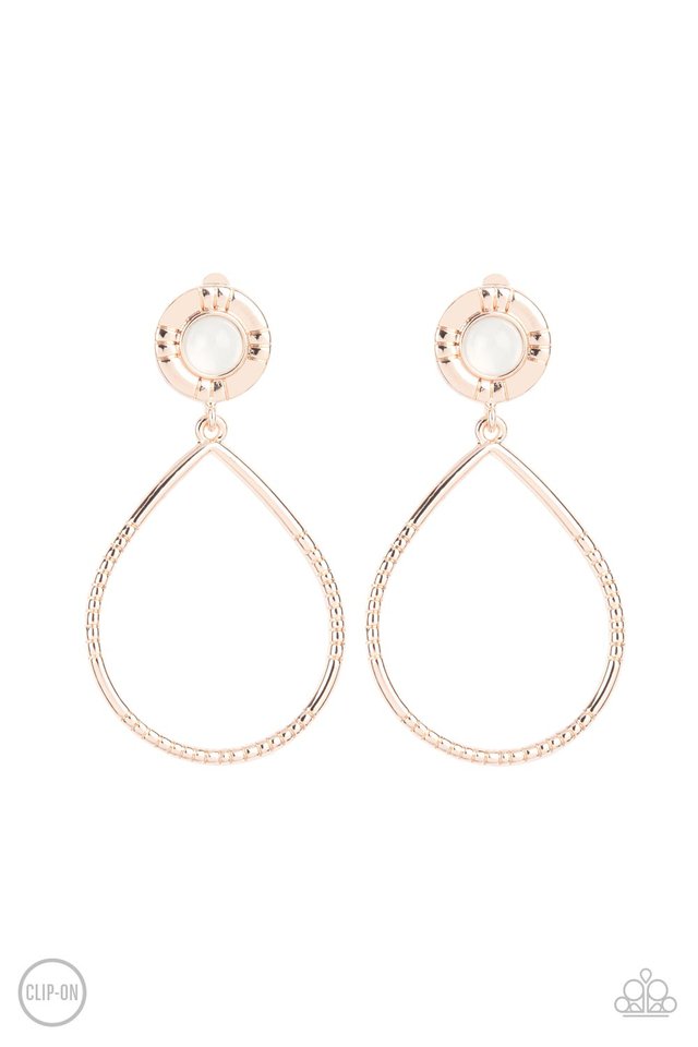 ​Fairytale Finish - Rose Gold - Paparazzi Earring Image