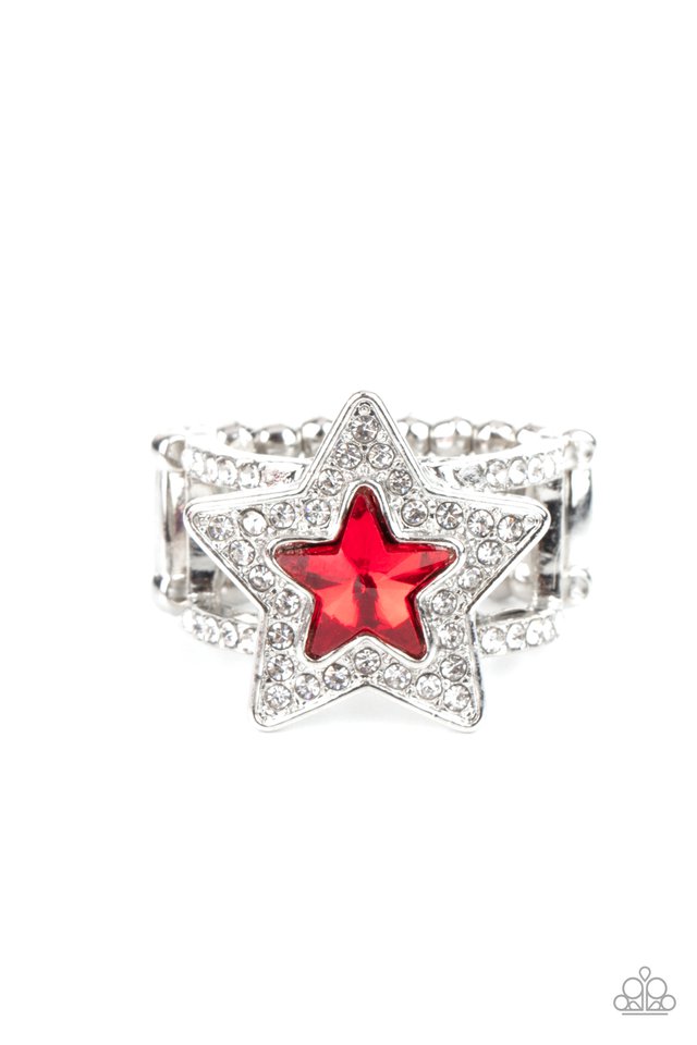 One Nation Under Sparkle - Red - Paparazzi Ring Image