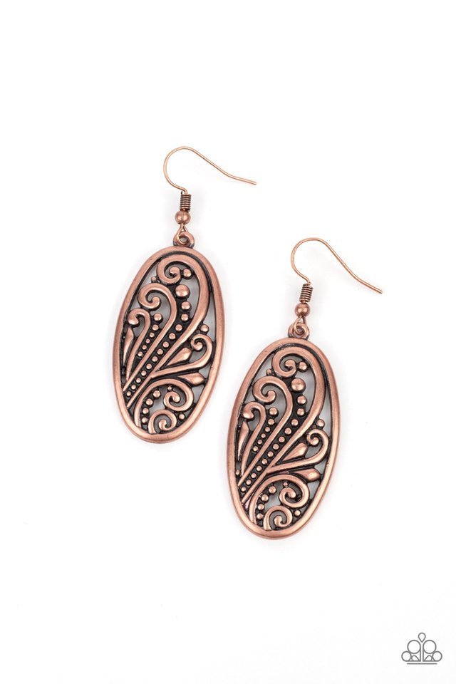 High Tide Terrace - Copper - Paparazzi Earring Image