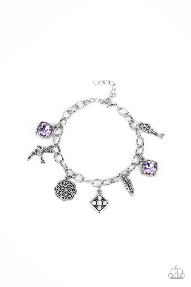 Fancifully Flighty - Purple - Paparazzi Bracelet Image