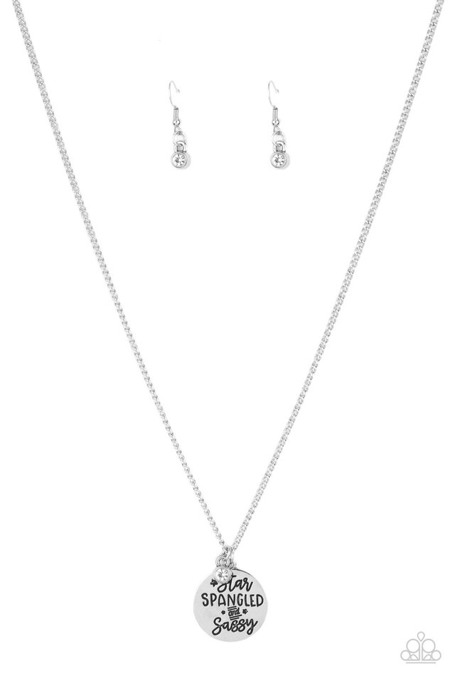 Star-Spangled Sass - White - Paparazzi Necklace Image