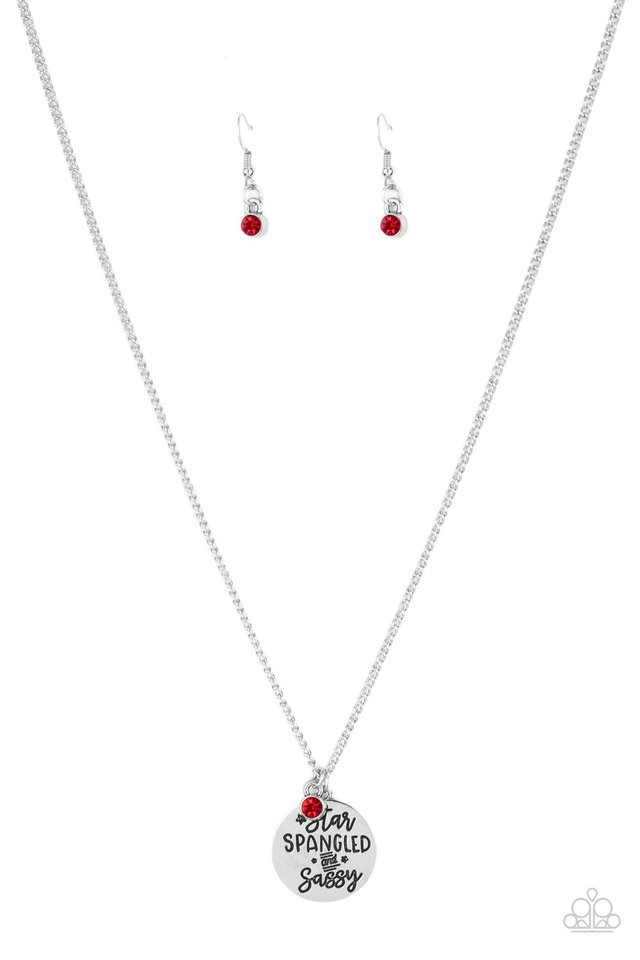 ​Star-Spangled Sass - Red - Paparazzi Necklace Image