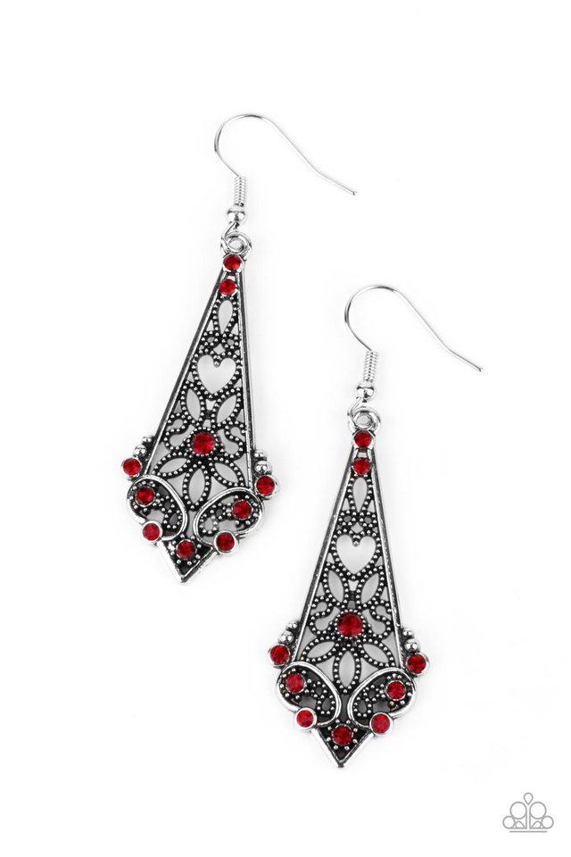 ​Casablanca Charisma - Red - Paparazzi Earring Image