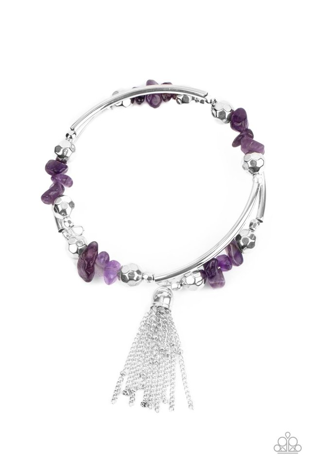 Mineral Mosaic - Purple - Paparazzi Bracelet Image