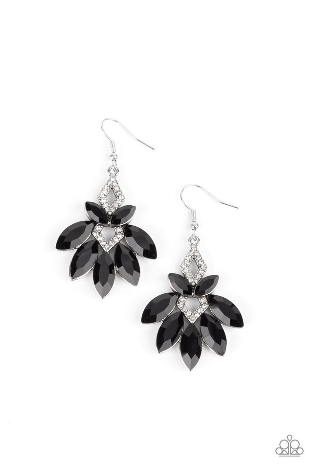 Galaxy Grandeur - Black - Paparazzi Earring Image