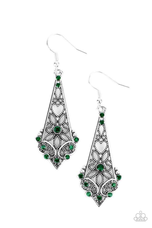 ​Casablanca Charisma - Green - Paparazzi Earring Image