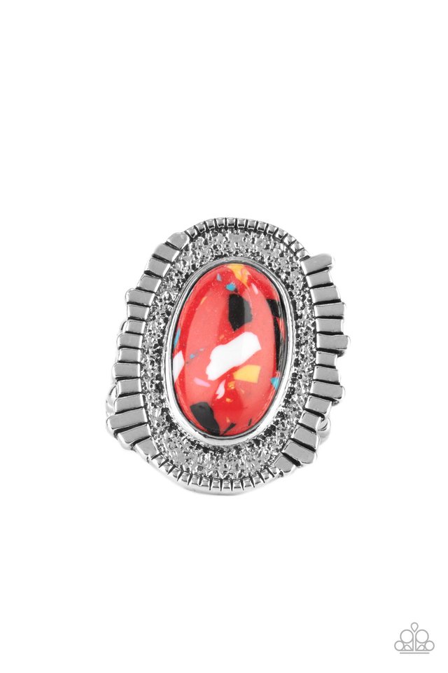 ​Terrazzo Trendsetter - Red - Paparazzi Ring Image