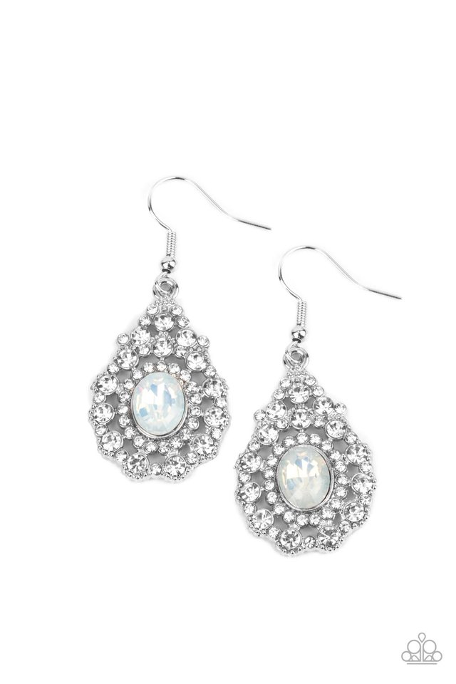 Celestial Charmer ​ - White - Paparazzi Earring Image