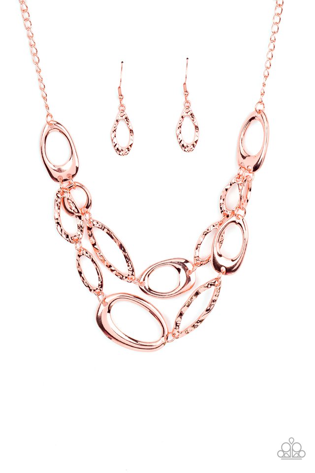 ​Game OVAL - Copper - Paparazzi Necklace Image