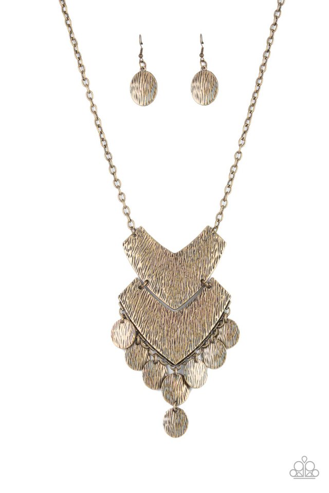 ​Keys to the ANIMAL Kingdom - Brass - Paparazzi Necklace Image