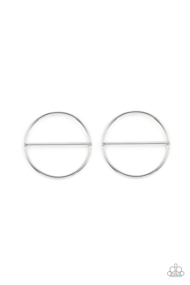 ​Dynamic Diameter - Silver - Paparazzi Earring Image