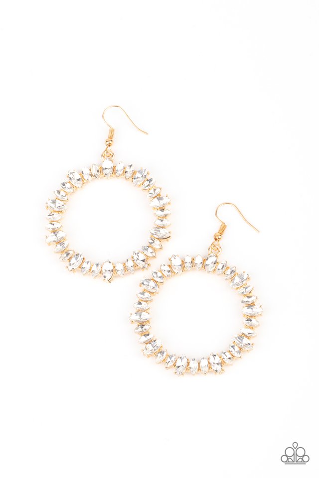 Glowing Reviews - Gold - Paparazzi Earring Image