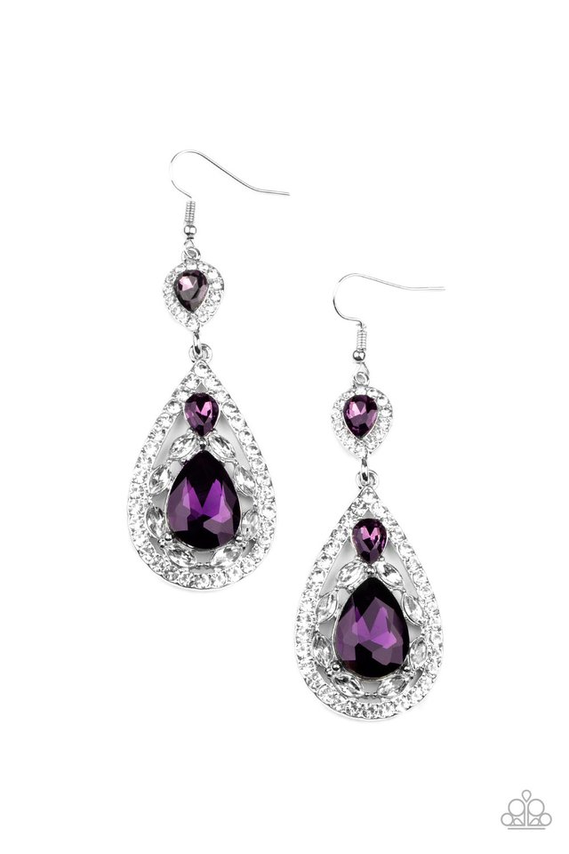 ​Posh Pageantry - Purple - Paparazzi Earring Image