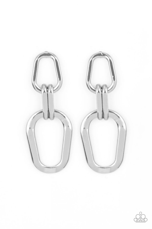 Harmonic Hardware - Silver - Paparazzi Earring Image