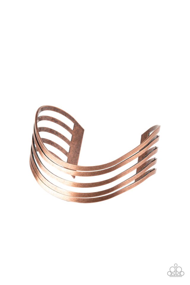 ​Tantalizingly Tiered - Copper - Paparazzi Bracelet Image