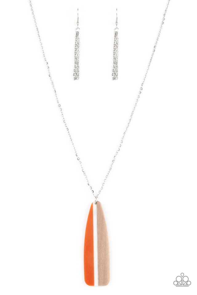 Grab a Paddle - Orange - Paparazzi Necklace Image