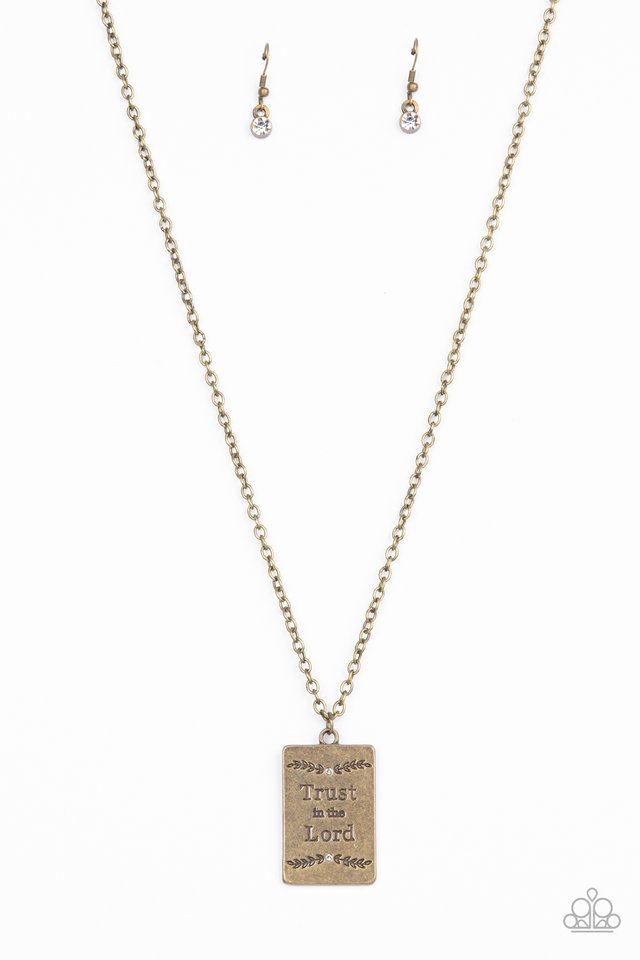 ​All About Trust - Brass - Paparazzi Necklace Image