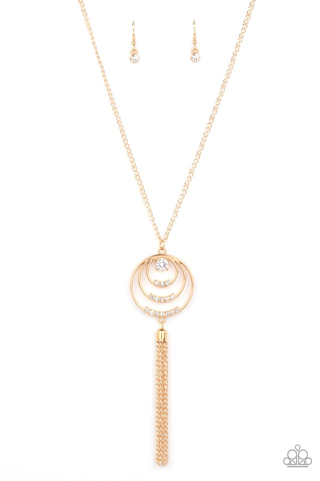 ​Spiraling Sparkle - Gold - Paparazzi Necklace Image