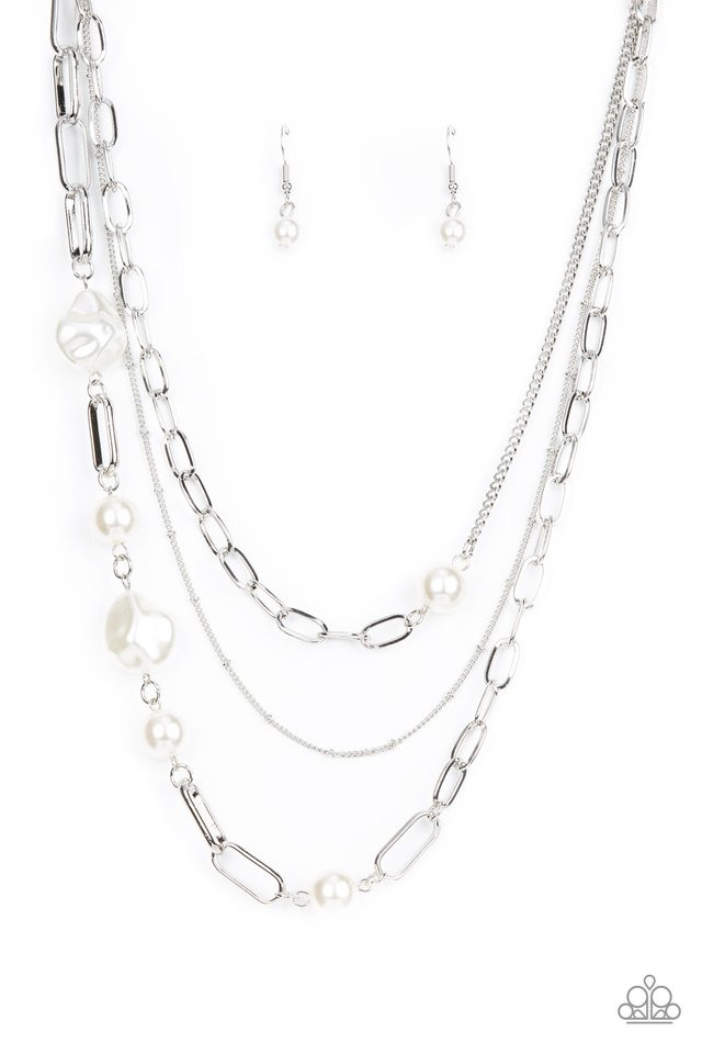 ​Modern Innovation - White - Paparazzi Necklace Image