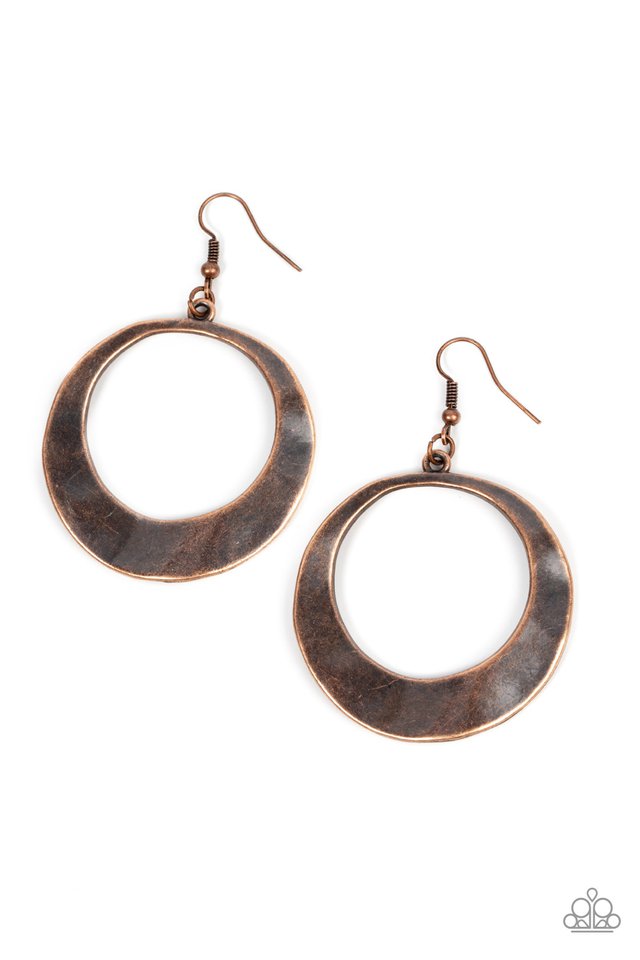 Urban Eclipse - Copper - Paparazzi Earring Image