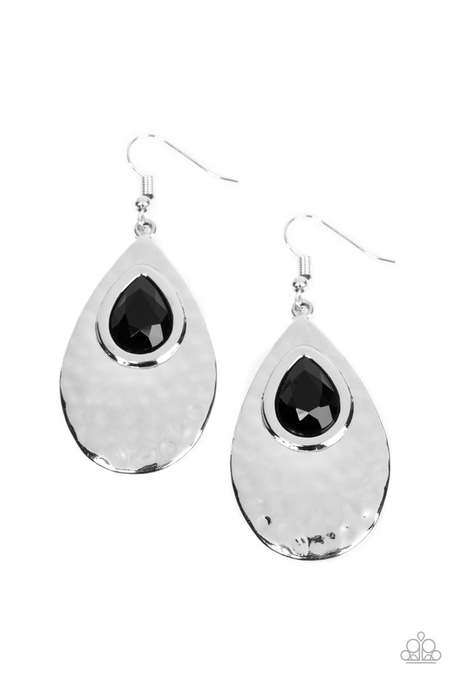 Tranquil Trove - Black - Paparazzi Earring Image