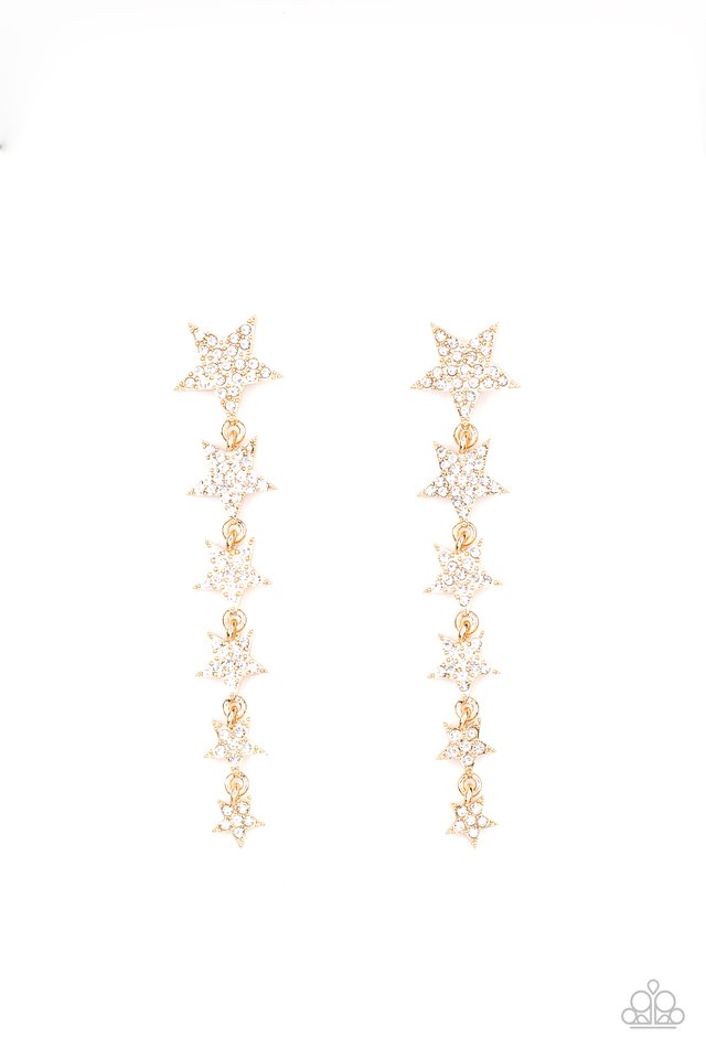 Americana Attitude - Gold - Paparazzi Earring Image