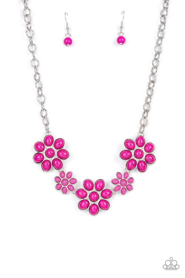 ​Flamboyantly Flowering - Pink - Paparazzi Necklace Image