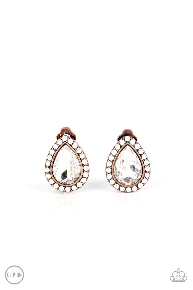 ​Cosmic Castles - Copper - Paparazzi Earring Image