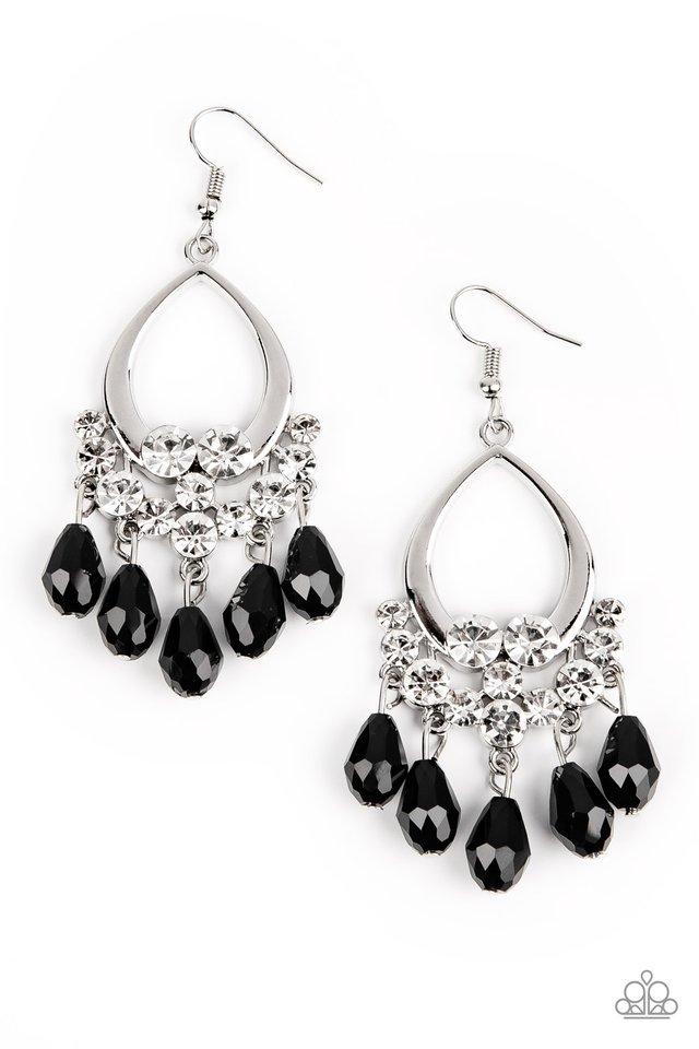 Famous Fashionista - Black - Paparazzi Earring Image