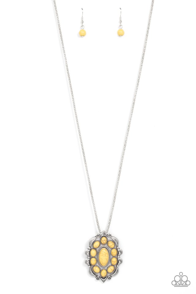 Mojave Medallion​ - Yellow - Paparazzi Necklace Image