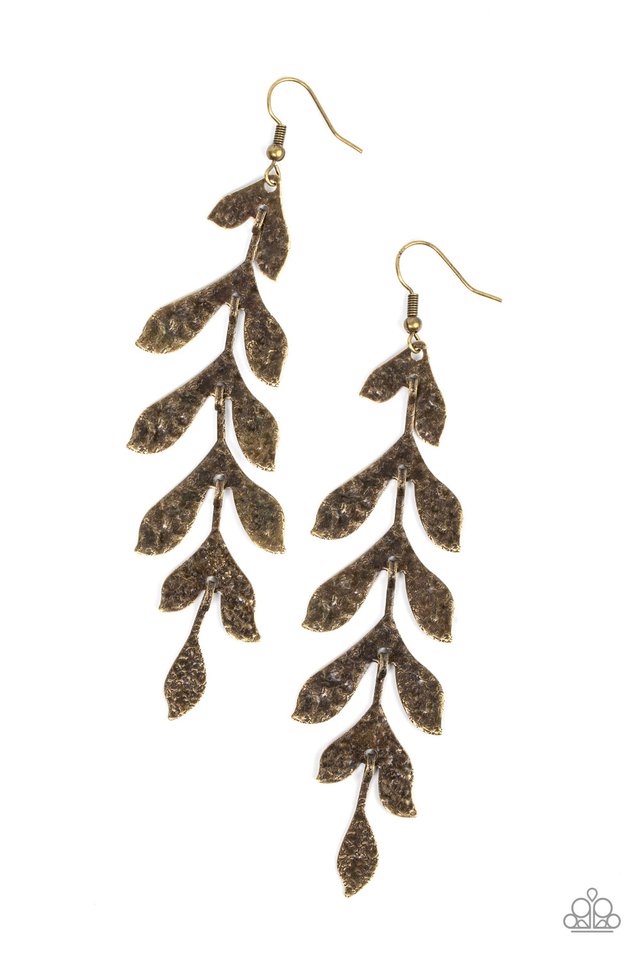 ​Lead From the FROND - Brass - Paparazzi Earring Image