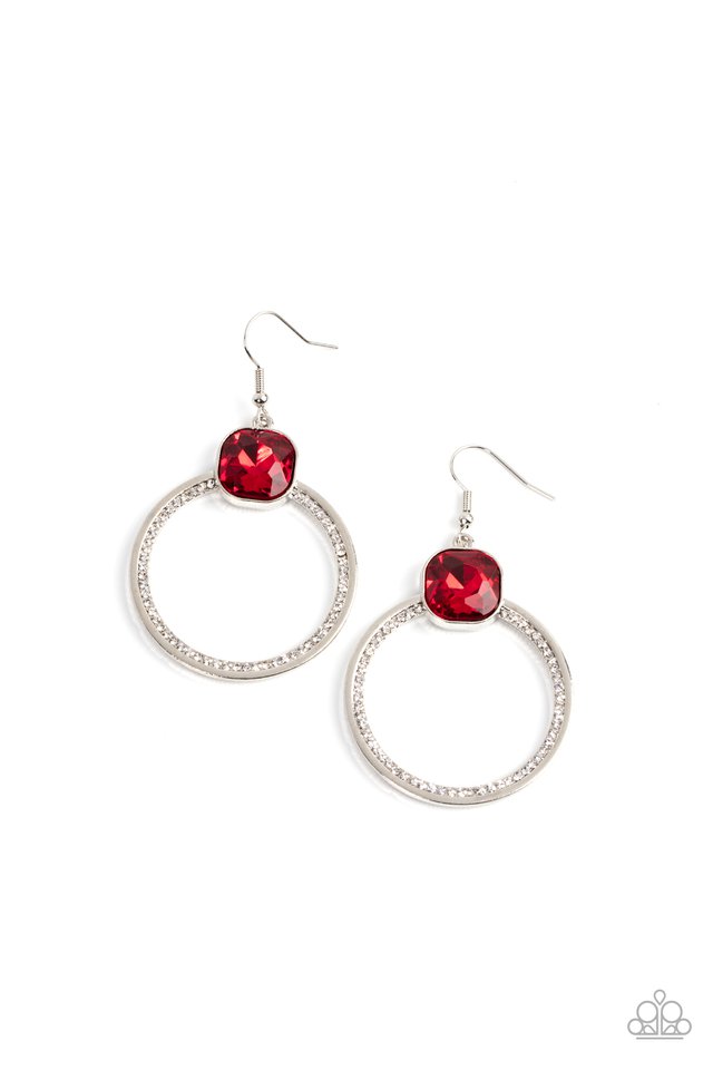 ​Cheers to Happily Ever After - Red - Paparazzi Earring Image