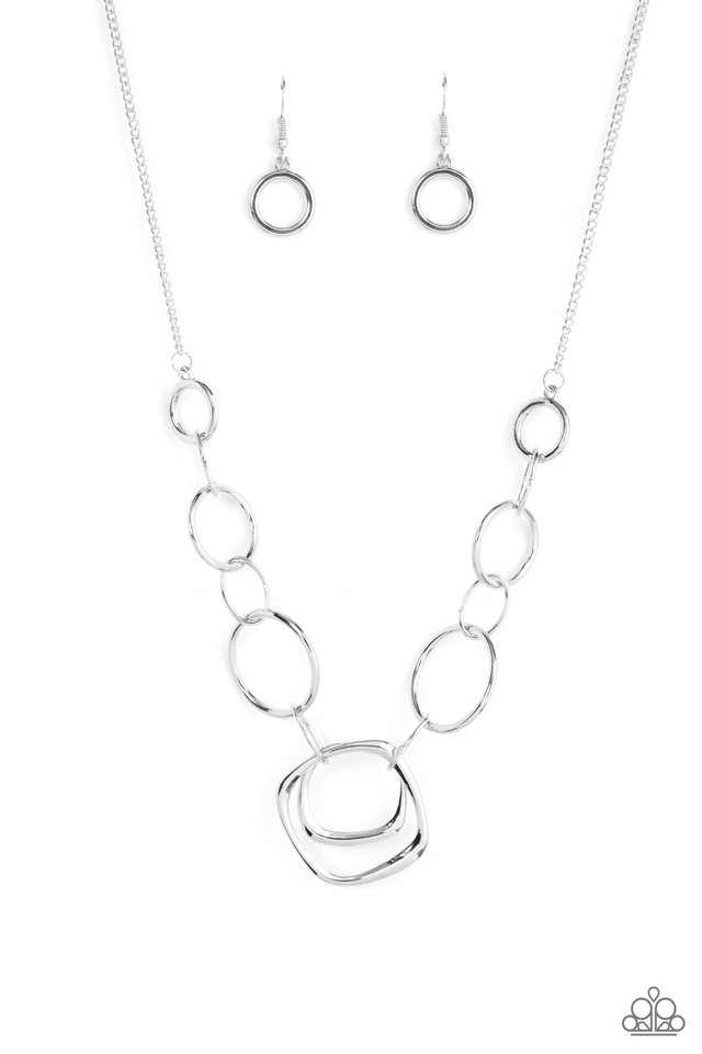 Linked Up Luminosity - Silver - Paparazzi Necklace Image