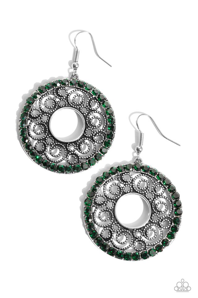 Whirly Whirlpool - Green - Paparazzi Earring Image