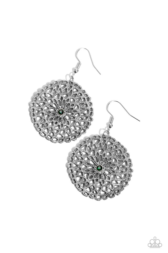 Rolling Radiance - Green - Paparazzi Earring Image