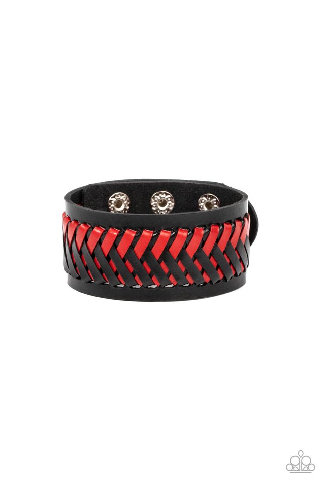 Punk Rocker Road - Red - Paparazzi Bracelet Image