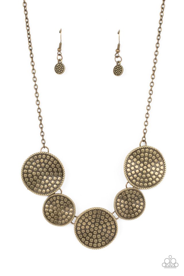 Self DISC-overy - Brass - Paparazzi Necklace Image