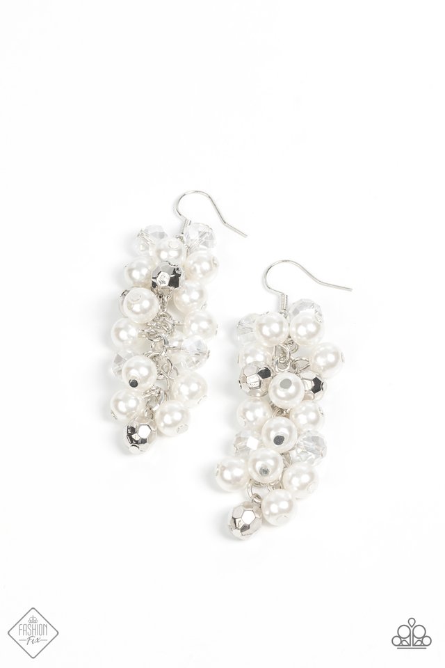 Pursuing Perfection - White - Paparazzi Earring Image