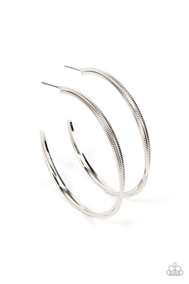 ​Monochromatic Curves - Silver - Paparazzi Earring Image