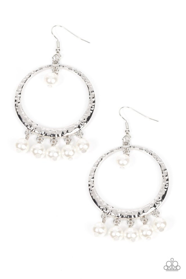 Luscious Luxury - White - Paparazzi Earring Image