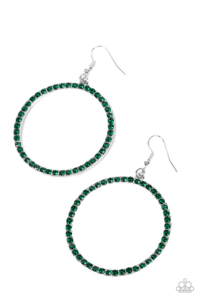 Head-Turning Halo - Green - Paparazzi Earring Image