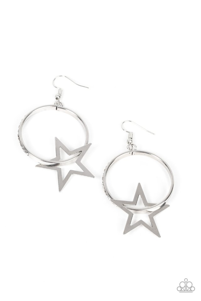 Superstar Showcase - White - Paparazzi Earring Image