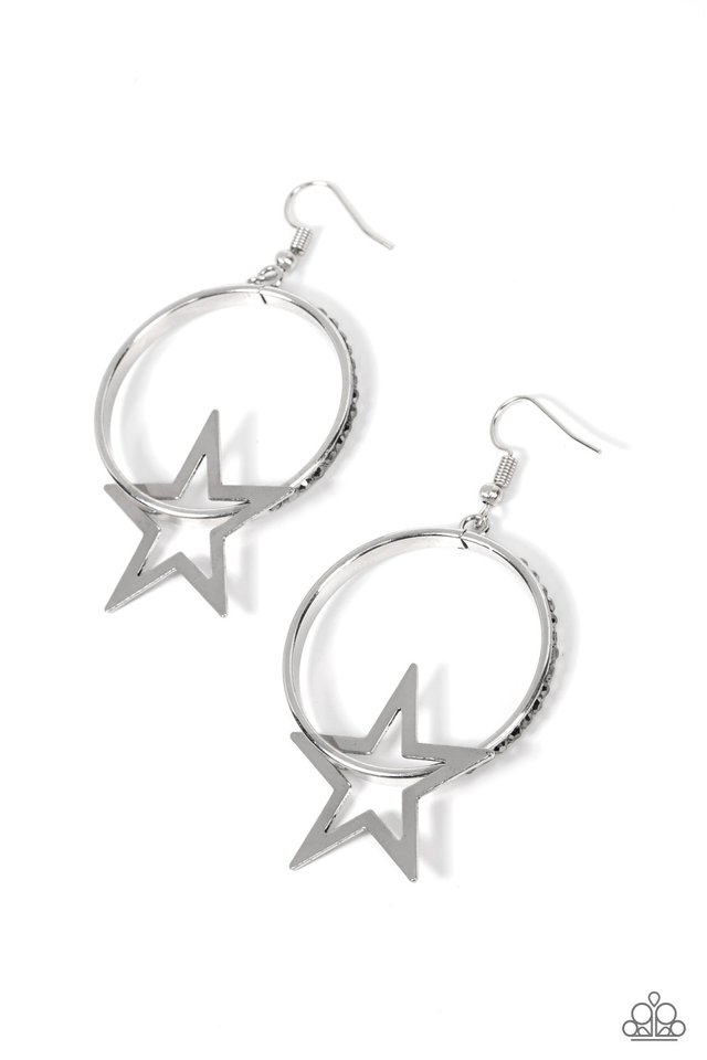 Superstar Showcase - Silver - Paparazzi Earring Image